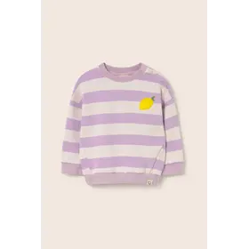 Cozmo Sweatshirt Kelly Striped Cotton Fleece Sweatshirt - Lavender