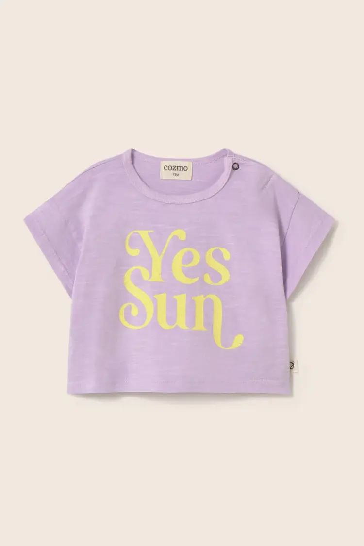 Cozmo T-Shirt Aura Soft Slub Cotton Print T-Shirt Yes Sun - Lavender