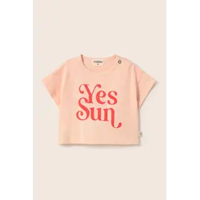 Cozmo T-Shirt Aura Soft Slub Cotton Print T-Shirt Yes Sun - Cloud Pink