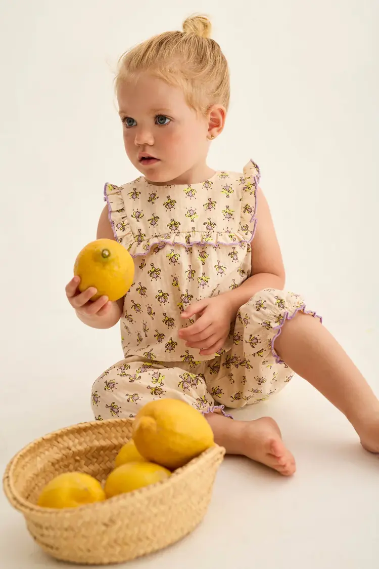 Cozmo Blouse Ari Indiana Flower Print Baby Blouse - Lavender