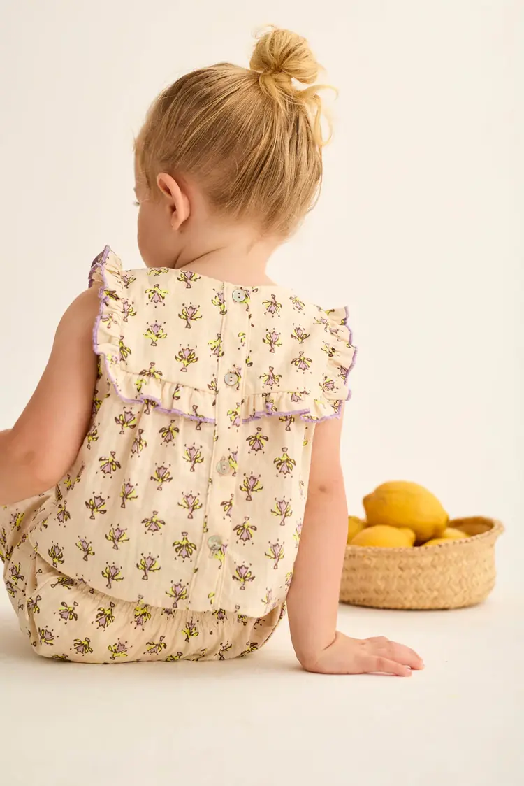 Cozmo Blouse Ari Indiana Flower Print Baby Blouse - Lavender