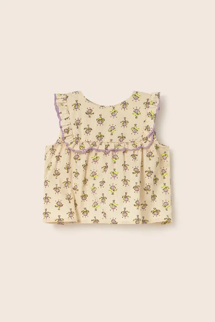 Cozmo Blouse Ari Indiana Flower Print Baby Blouse - Lavender