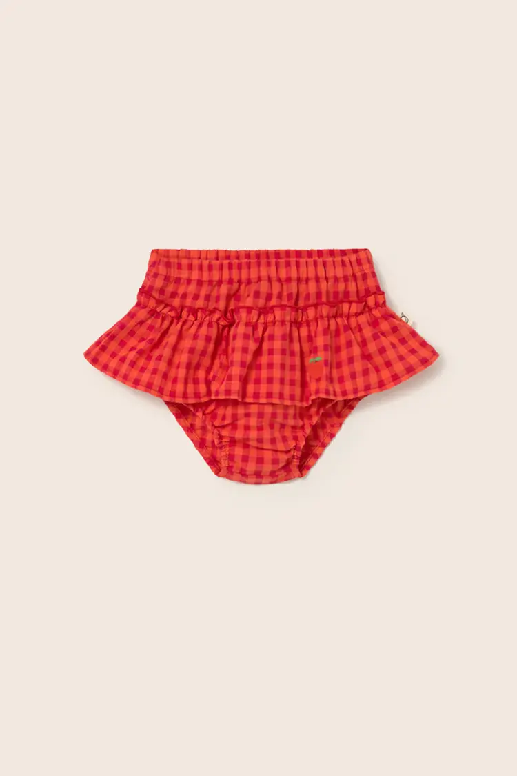 Cozmo Bloomers Coral Gingham Cotton - Tomato Gingham