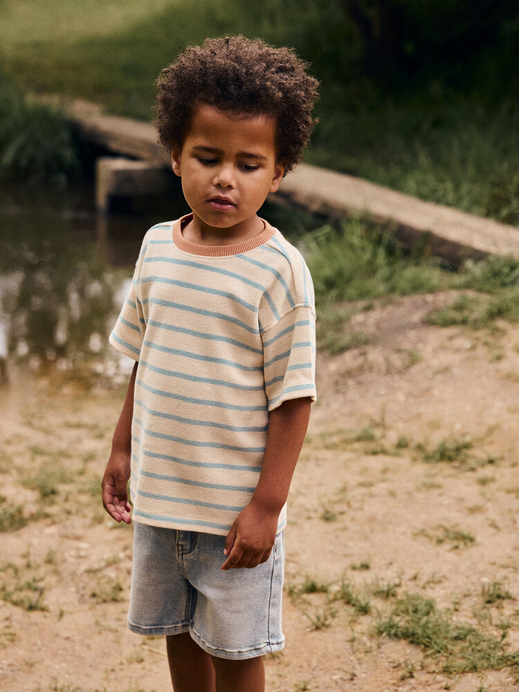 Daily7 Oversized Tshirt Stripe - Sandshell