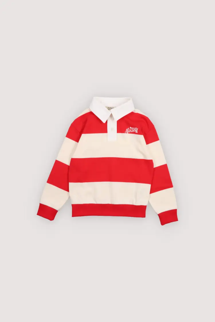 The New Society Brezo Polo - Tulip Red Stripes