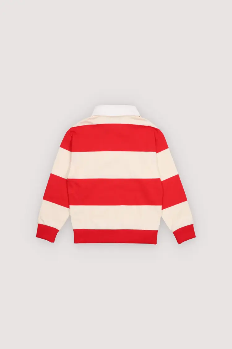 The New Society Brezo Polo - Tulip Red Stripes