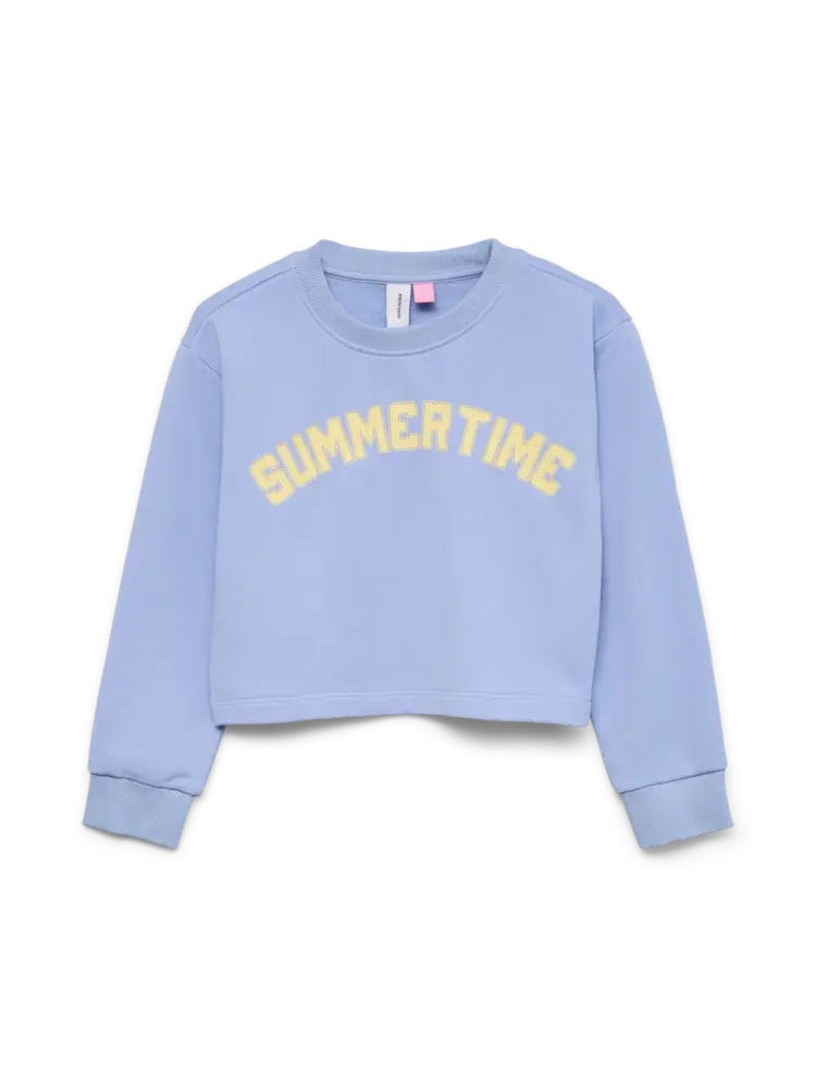 Bestseller Girl Lindsey LS Short Sweat - Brunnera Blue