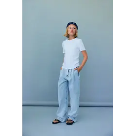 The New Society TNS Pleat Denim Teen Pant Bleach Denim