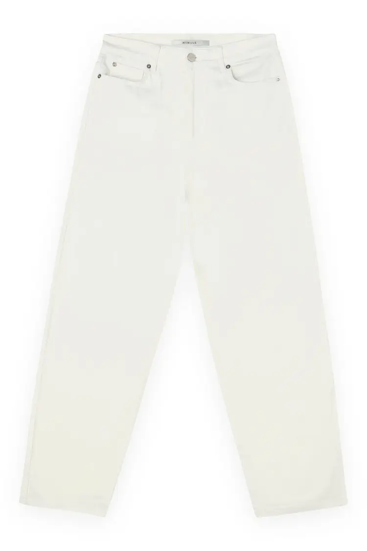 Homage Bella Colored Baggy Jeans - Off White