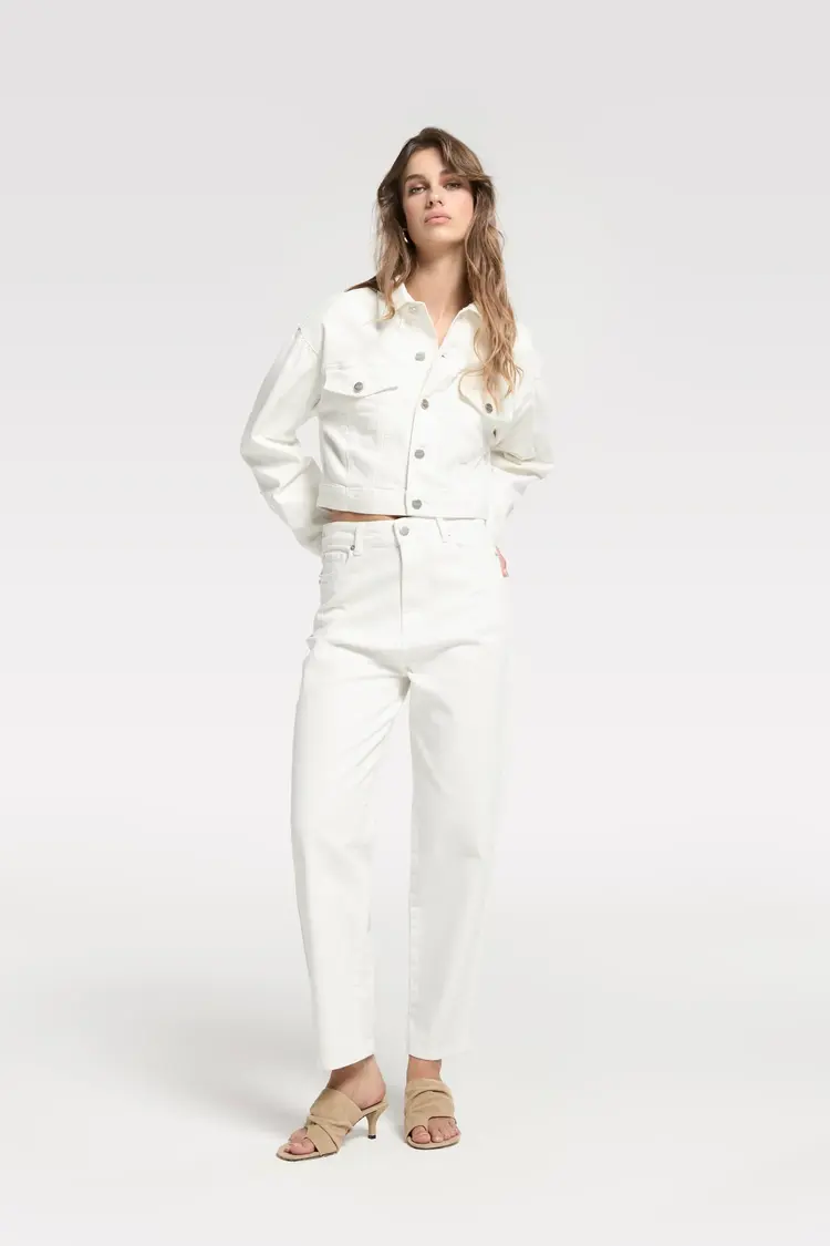 Homage Bella Colored Baggy Jeans - Off White