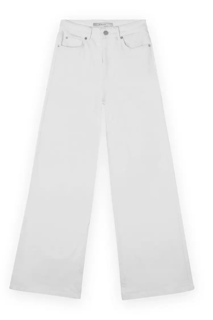 Homage James Colored Wide Leg Jeans - Off White