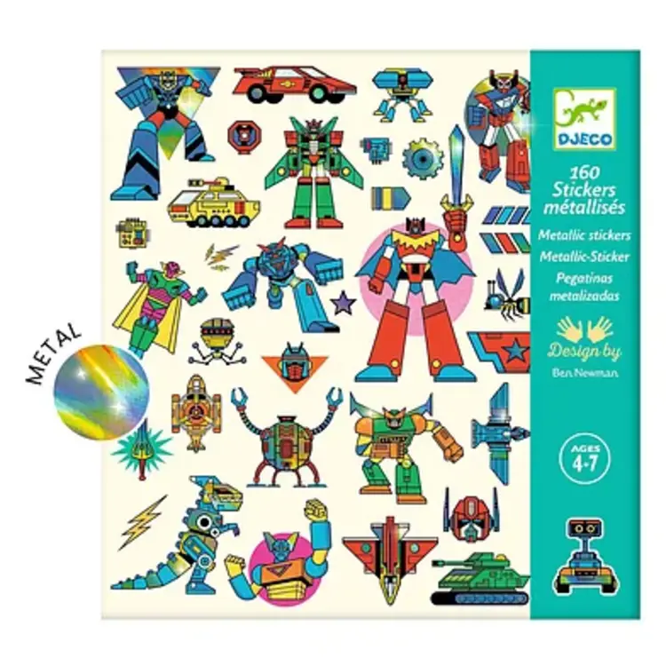 Djeco Metallic stickers - Robots