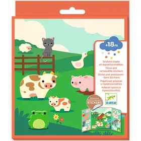 Djeco Achtergrond en herplaatsbare stickers - dieren