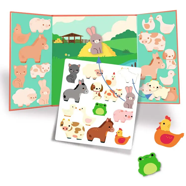 Djeco Achtergrond en herplaatsbare stickers - dieren