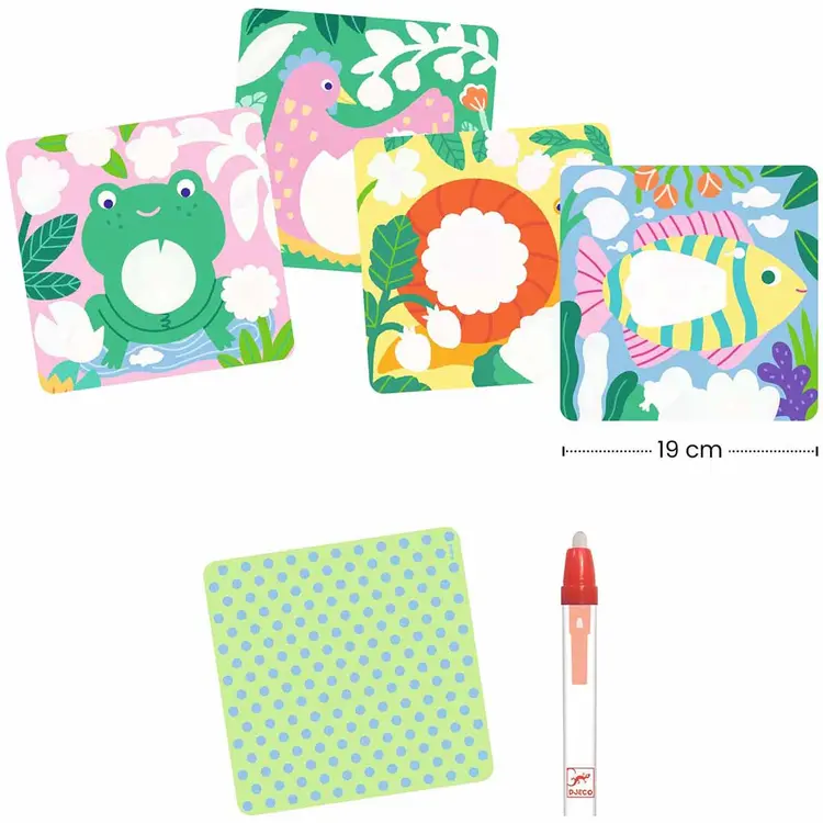 Djeco Magisch inkleuren - Kiekeboe! Babydieren uit de tuin