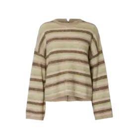 Selected Lulu Knit Button O-neck - Pure Cashmere/Birch