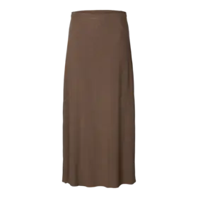 Selected Viva Ankle Linen Blend Skirt - Chocolate Chip