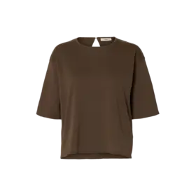 Selected Toledo Knit O-Neck - Chocolate Chip