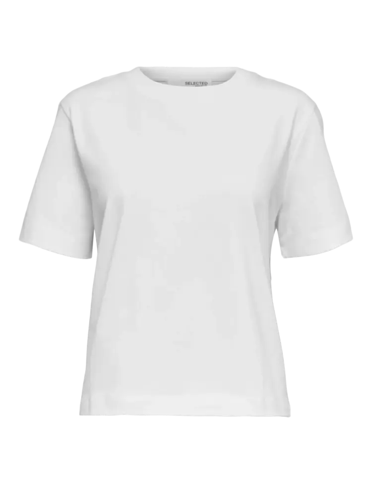Selected Essential Boxy Tee - Bright White