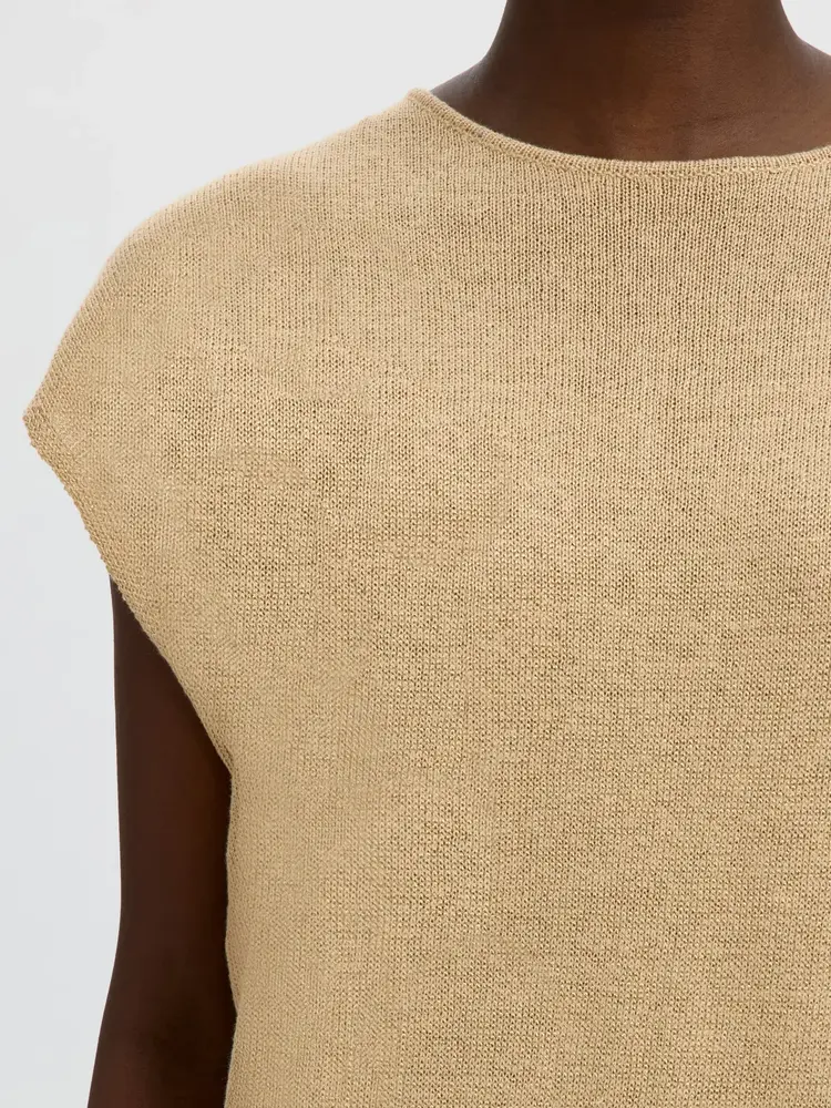 Selected Mia Knit Top - White Pepper