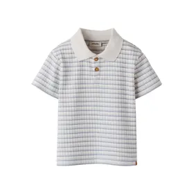 Lil'Atelier Haldur Loose Polo - Stripes dusty Blue
