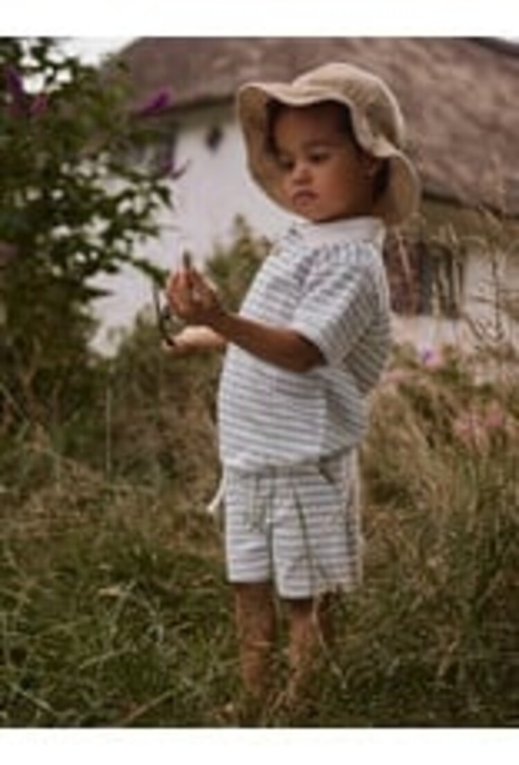 Lil'Atelier Haldur Loose Polo - Stripes dusty Blue