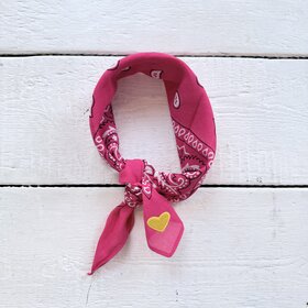 Bandana - roze/geel hartje