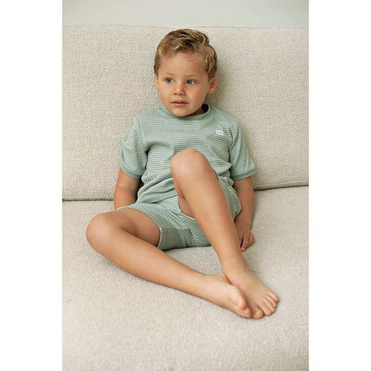 Feetje Shortama wafel - Summer Special - Zeegroen