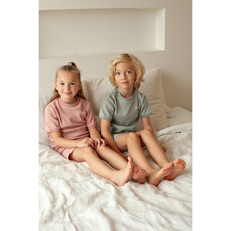 Feetje Shortama wafel - Summer Special - Zeegroen