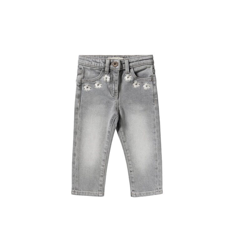 YourWishes Stretch Denim Baggy Jeans - Grey