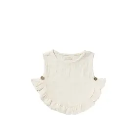 YourWishes Tetra Ruffle Vest - Antique White