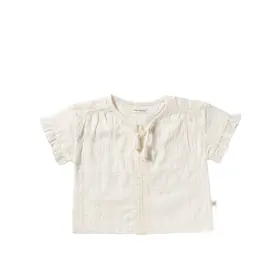YourWishes Schiffly Summer Blouse - Antique White