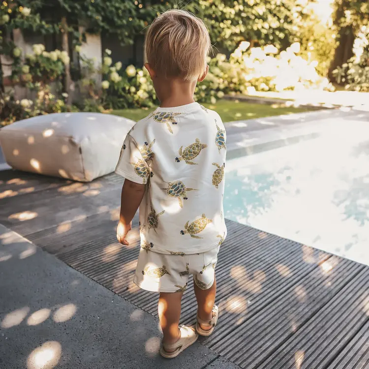 YourWishes Cool Turtle Relaxed Shorts - Antique White