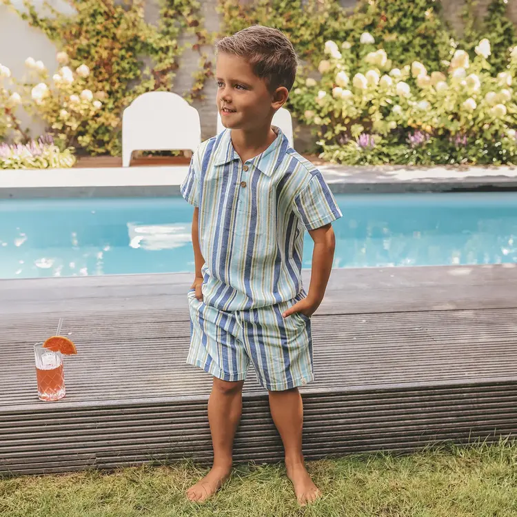 YourWishes Fresh Stripe Summer Shorts - Multicolor