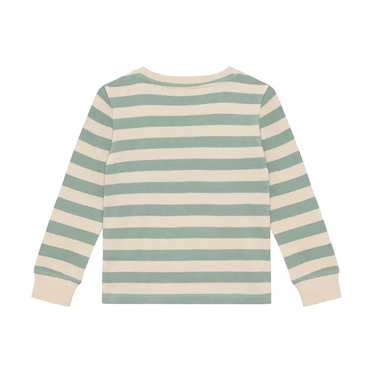 Daily7 T-shirt Longsleeve Stripe - Green Milieu