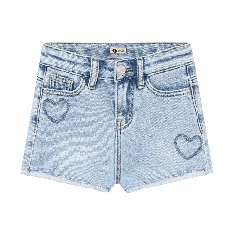 Daily7 Denim Shorts Heart - Blue Denim