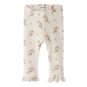 Lil'Atelier Baby Gayo slim legging - coconut milk/ flower