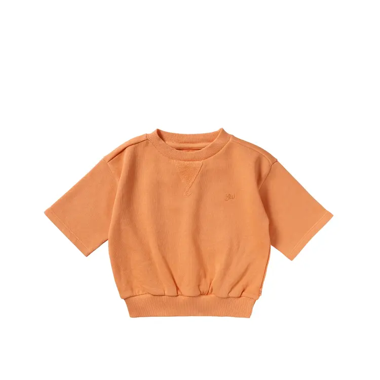 YourWishes French Knit Shortsleeve Sweater - Copper Tan
