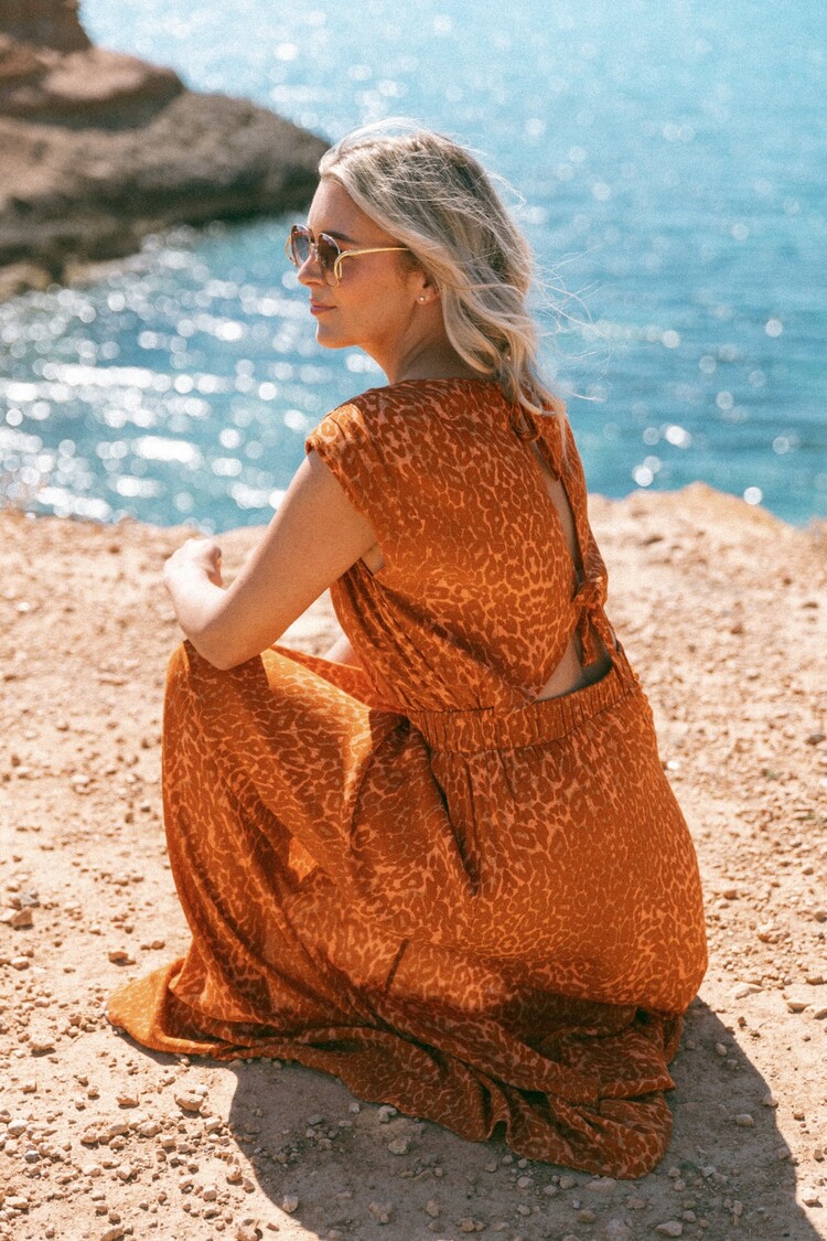 Bolina Island Date Night Dress - Sunset Orange
