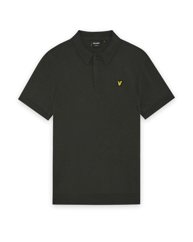 Lyle & Scott Knitted Polo Shirt - Gunmetal