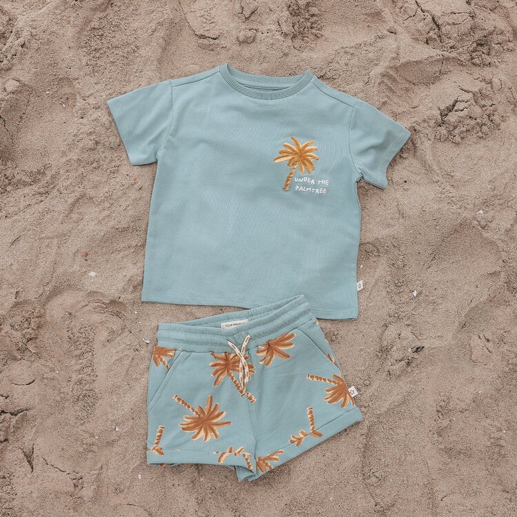 YourWishes Palmtrees Oversized Tee - Ocean