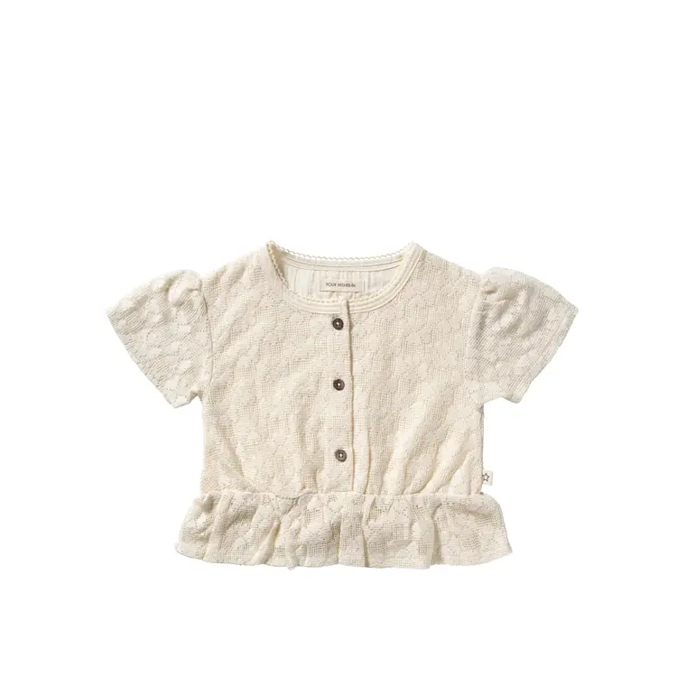 YourWishes Floral Lace Shirt - White Swan