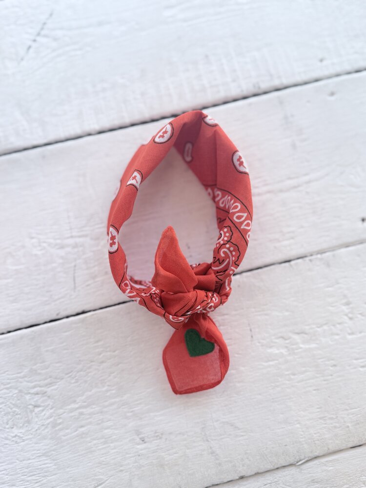 Bandana - oranje/groene hartje