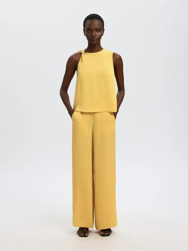 Selected Laura Slit Pant - Ochre