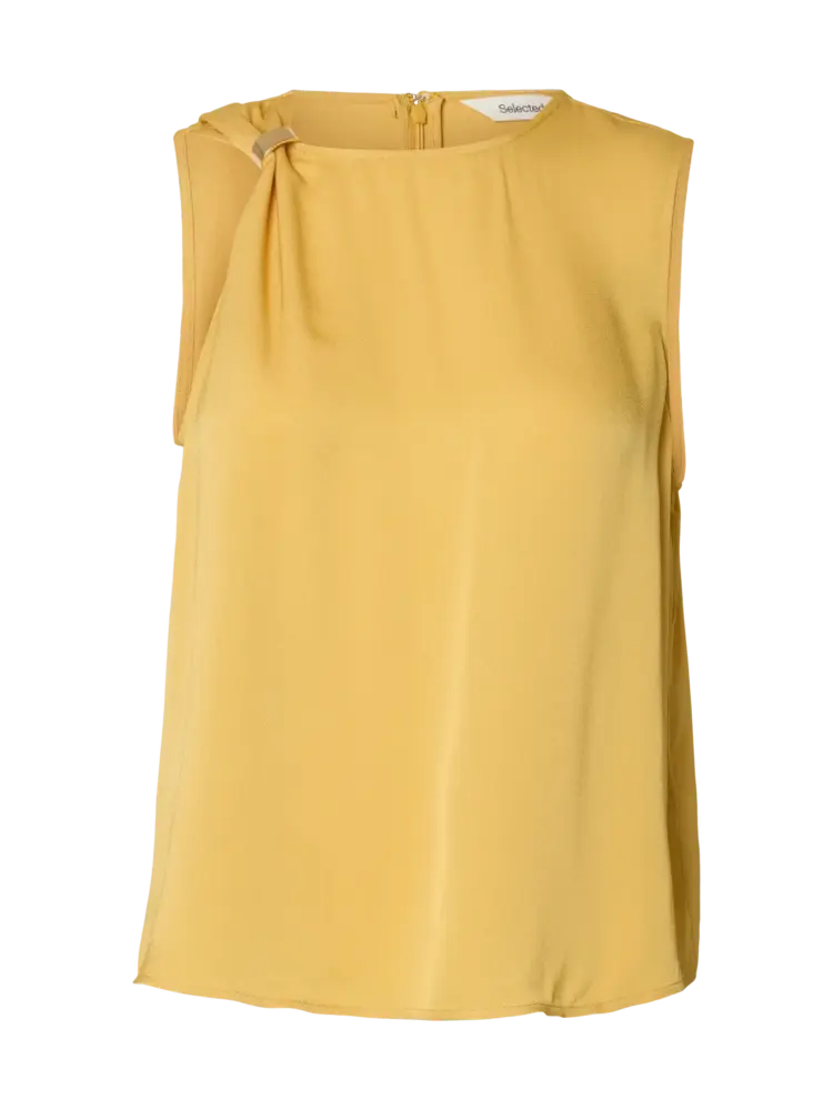 Selected Laura Trim Top - Ochre