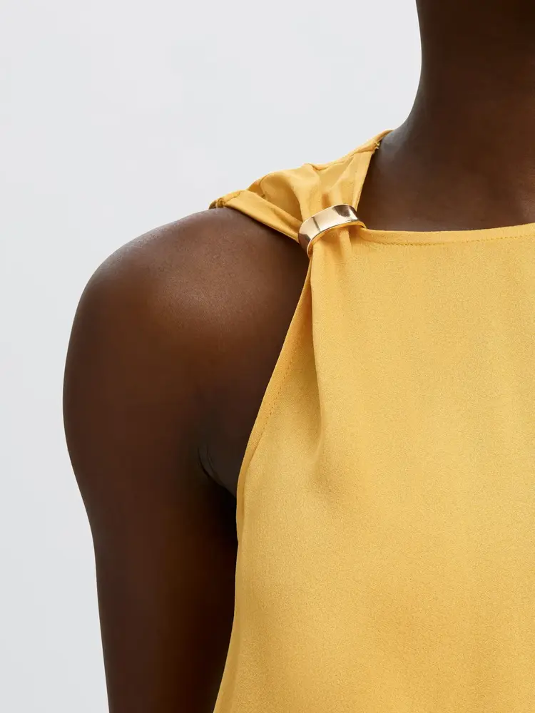 Selected Laura Trim Top - Ochre