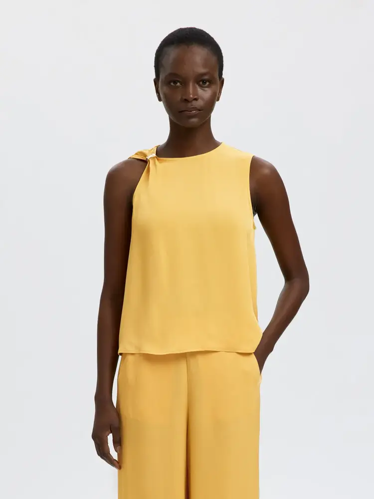 Selected Laura Trim Top - Ochre
