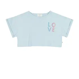Jenest Lizzy Cropped Tshirt - Water Blue