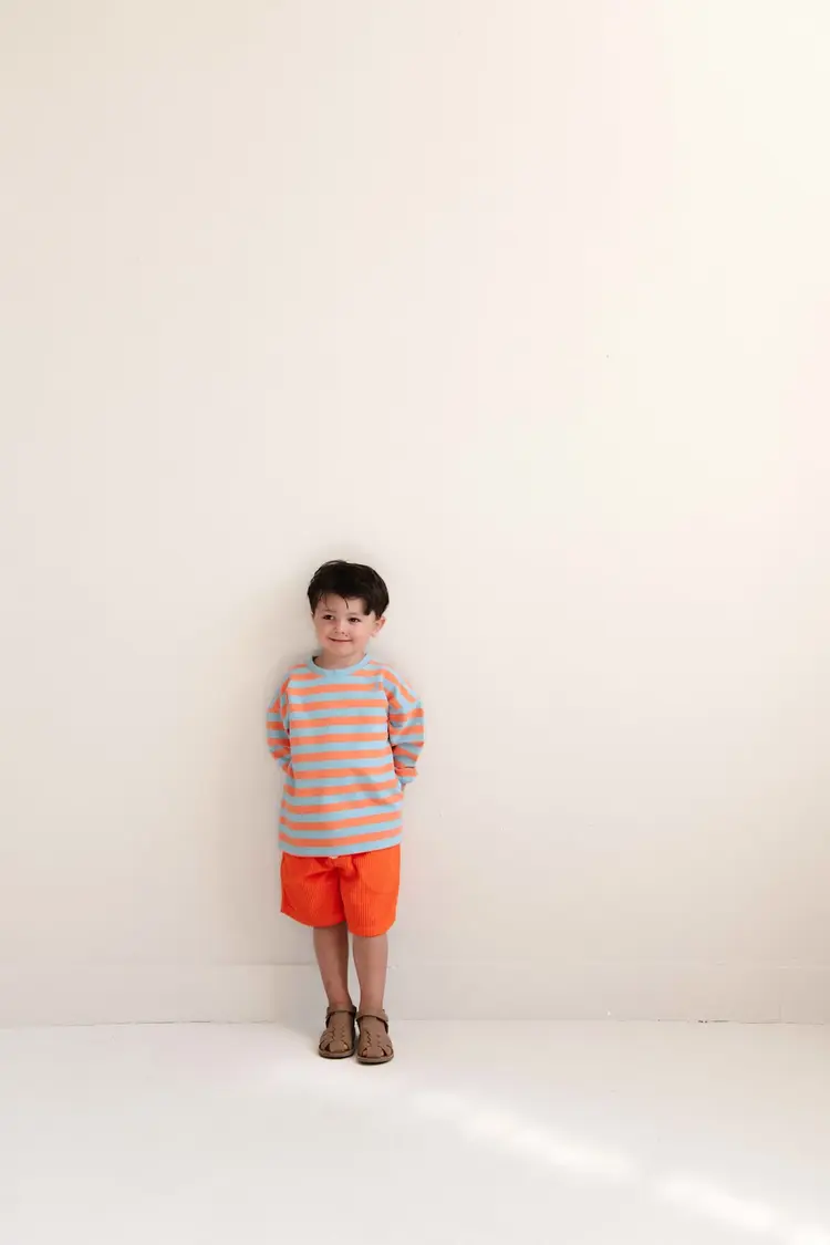 Jenest Moos Oversized Sweat Tshirt - Orange Blue