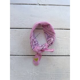Bandana - licht roze/geel hartje